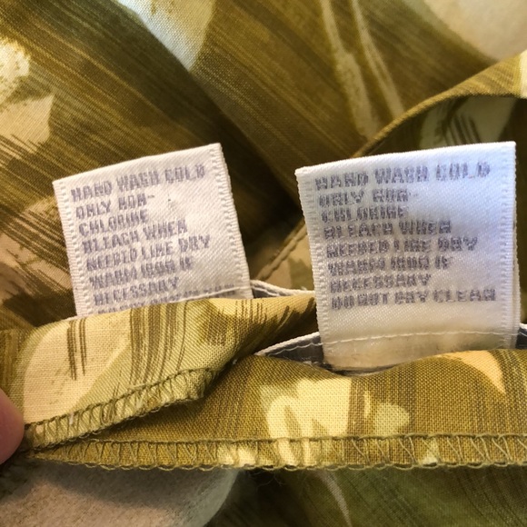 VINTAGE Ann Taylor Size Large 12 Hawaiian Tank Skirt Green 60’s Luau Vibe Cotton - Picture 15 of 16